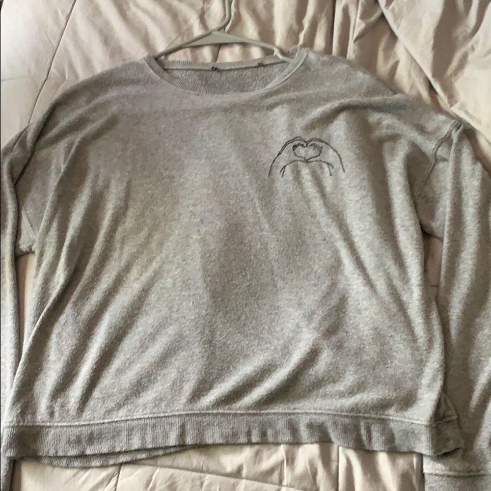 gray sweater